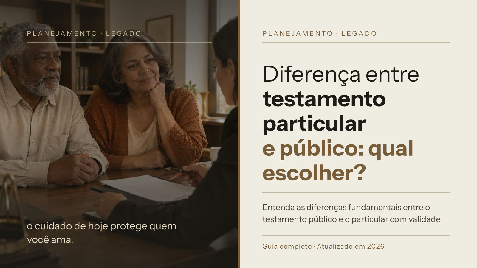 Diferença entre testamento particular e público: qual escolher?
