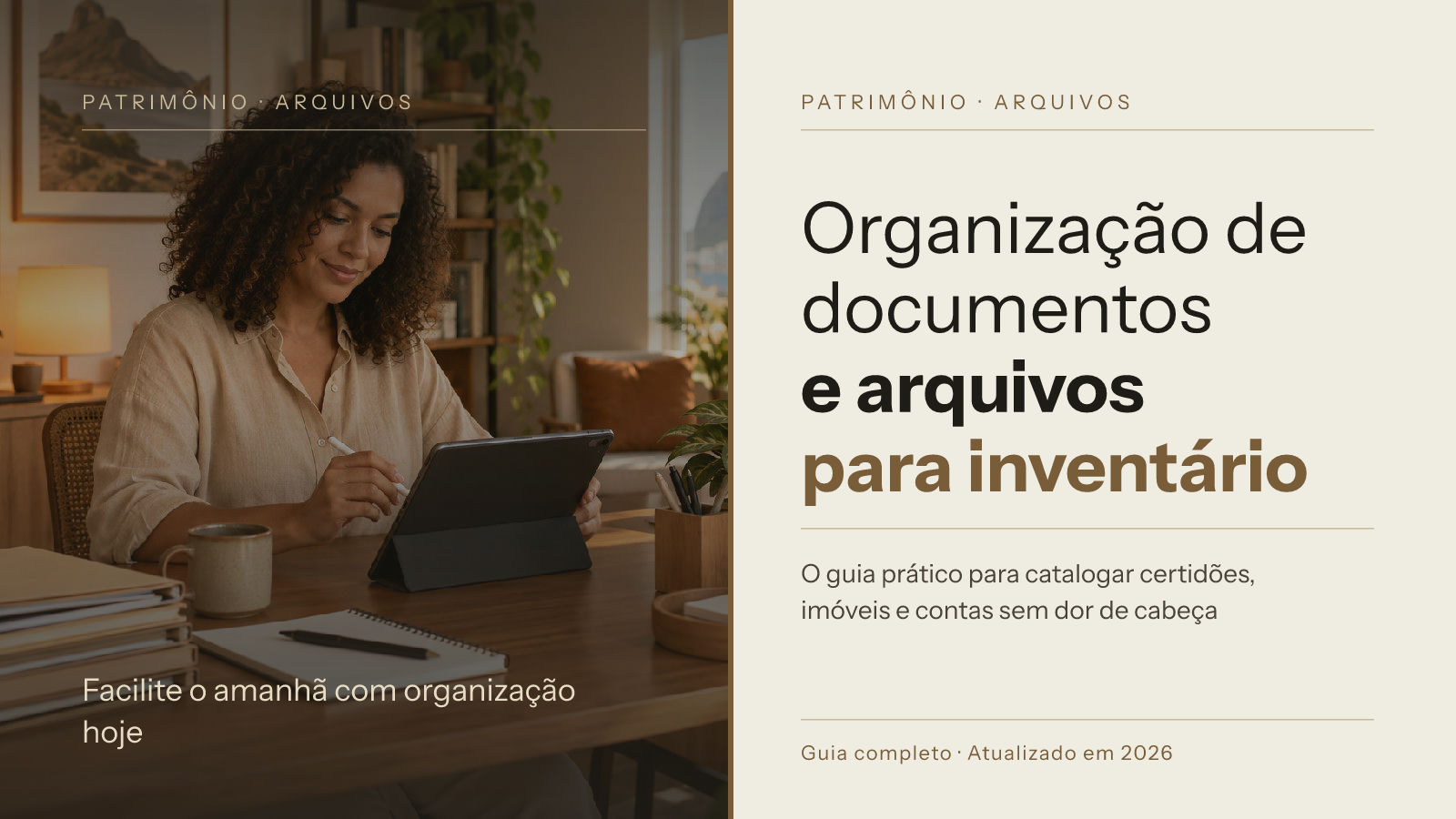 Organização de documentos e arquivos para inventário